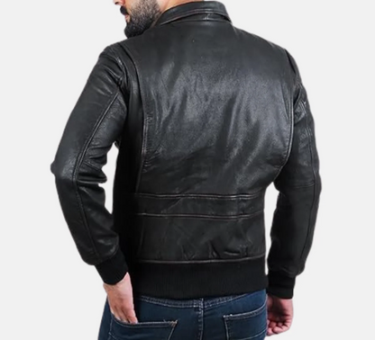 River Road Removable Collar Mens Leather Motorcycle Jacket
