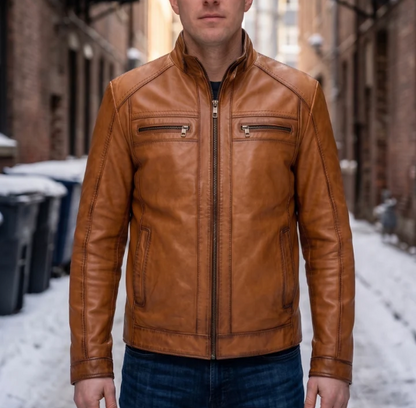 Robert Pure Sheepskin Brown Leather For Men