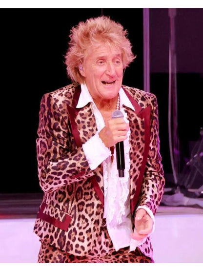 Rod Stewart One Last Time Tour 2025 Leopard Printed Blazer