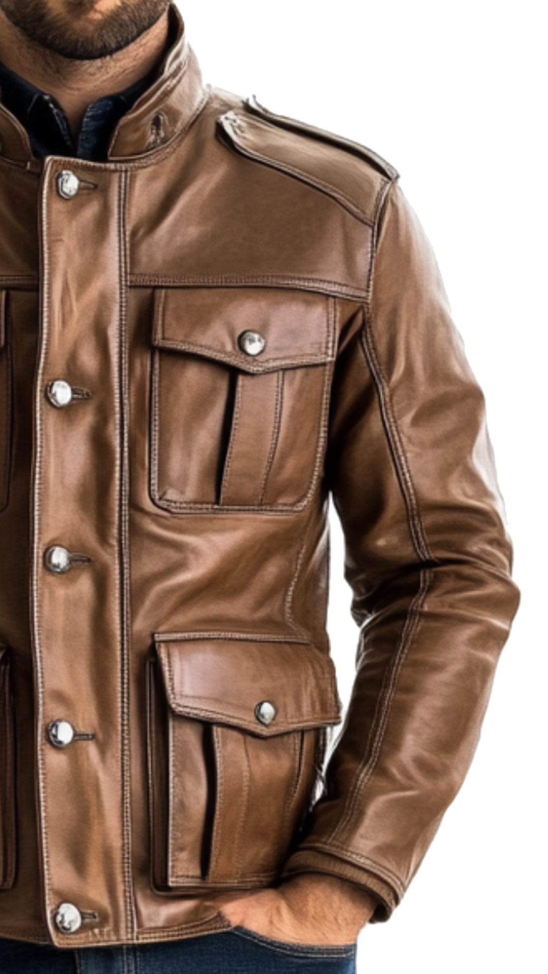 Rowan Leather Brown Jacket - Men Leather Jacket Brown