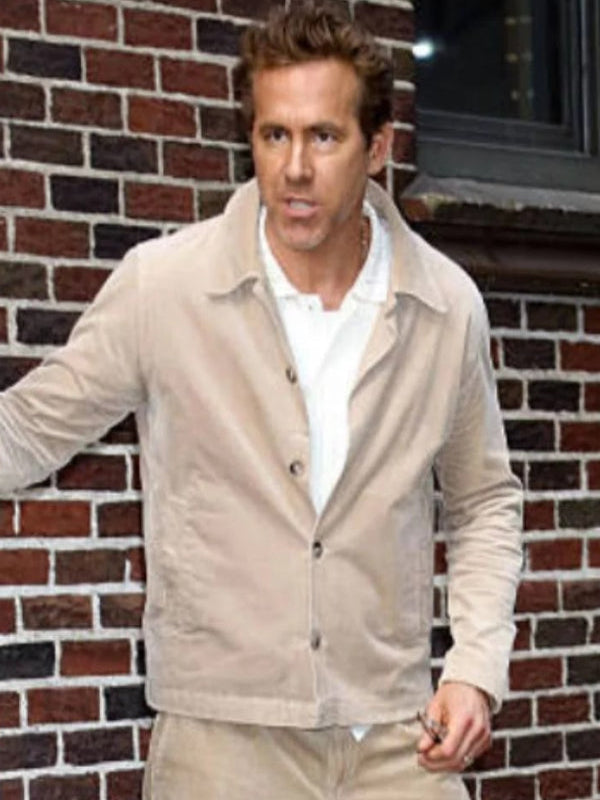 Ryan Reynolds NYC 2025 Beige Jacket