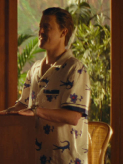 SNL 2025 Blue Crocodile & Floral Print Shirt