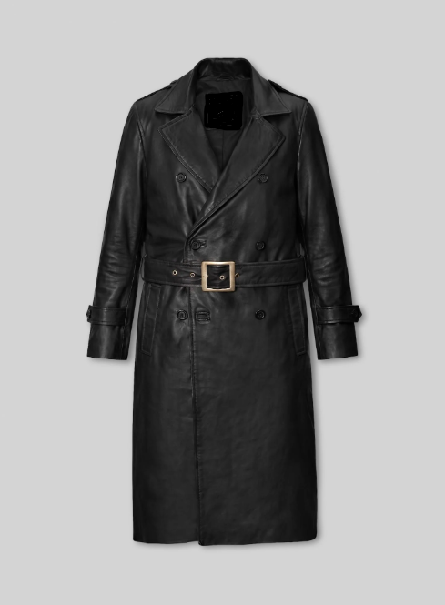 Samuel L. Jackson Shaft Leather Long Coat
