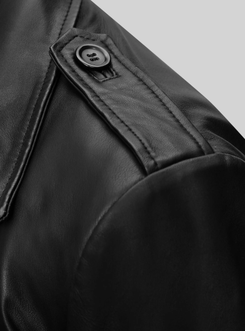 Samuel L. Jackson Shaft Leather Long Coat