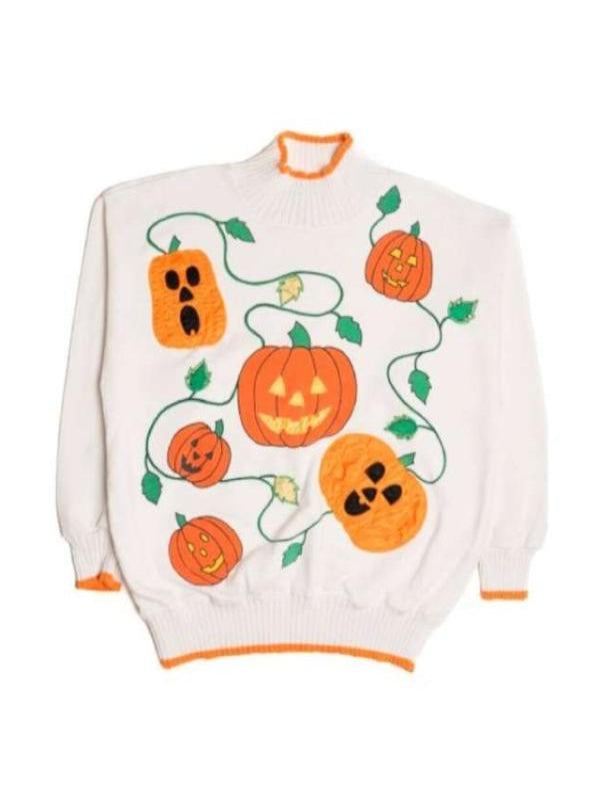 SNL 2025 Sarah Sherman Pumpkins Print Sweater