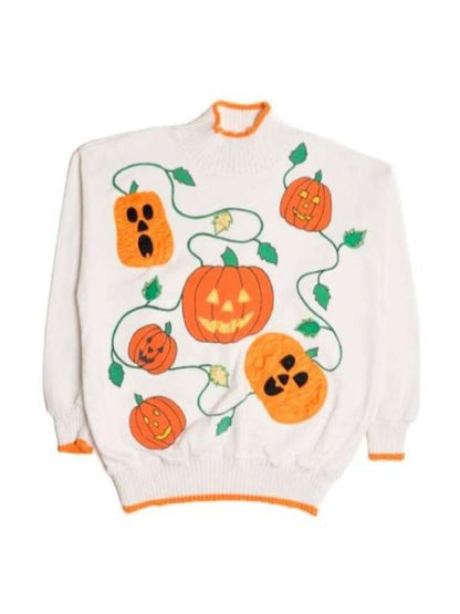 SNL 2025 Sarah Sherman Pumpkins Print Sweater