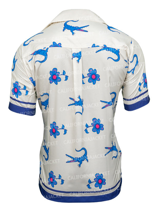 SNL 2025 Blue Crocodile & Floral Print Shirt