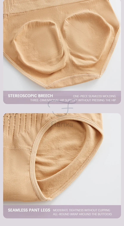 Flarixa High Waist Seamless Shaping Briefs Slimming Panties Women Faja Postpartum Abdominal Pants Body Shaper Underwear Slimmer