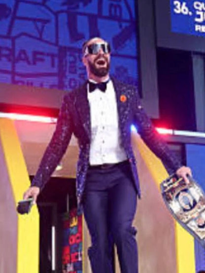 Seth Rollins 2025 NFL Draft Blue Blazer
