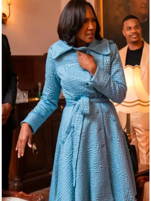 She The People 2025 Terri J. Vaughn Alligator Emboss Blue Coat