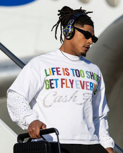 Super Bowl LIX 2025 Isiah Pacheco White Printed T-Shirt