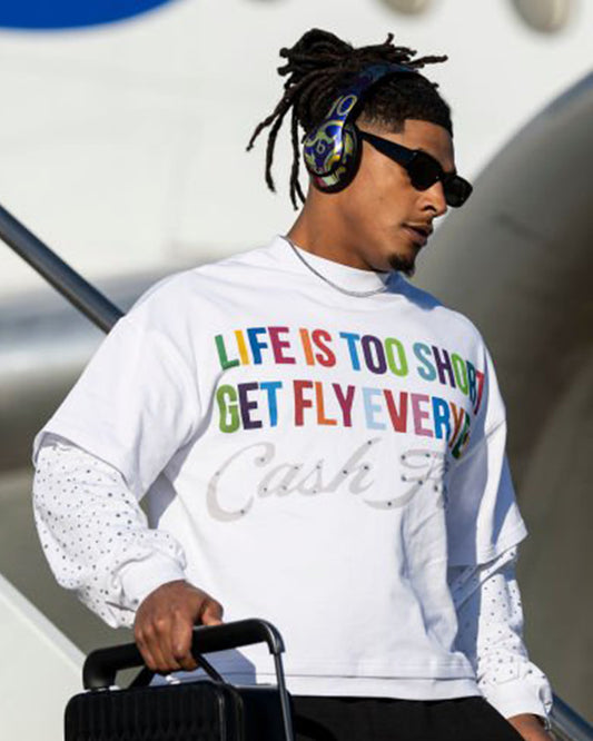 Super Bowl LIX 2025 Isiah Pacheco White Printed T-Shirt