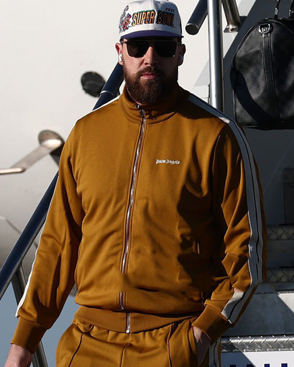 Super Bowl LIX 2025 Travis Kelce Brown Tracksuit