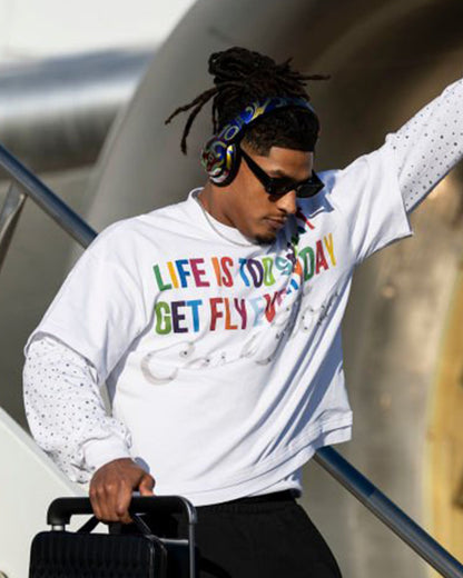 Super Bowl LIX 2025 Isiah Pacheco White Printed T-Shirt