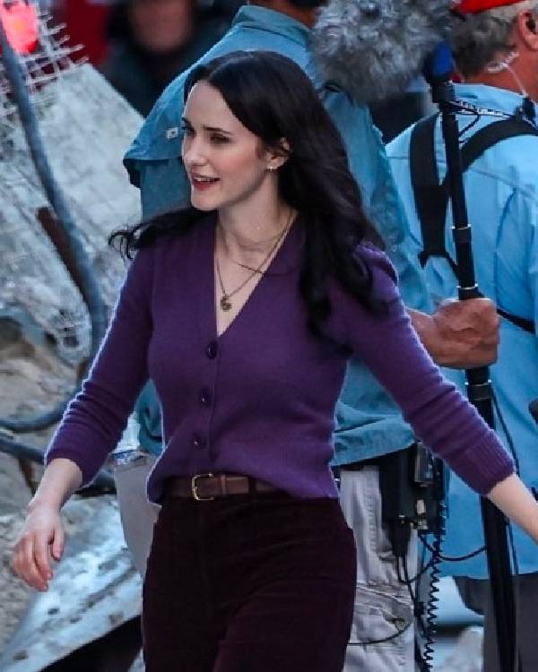 Superman 2025 Rachel Brosnahan Purple Cardigan