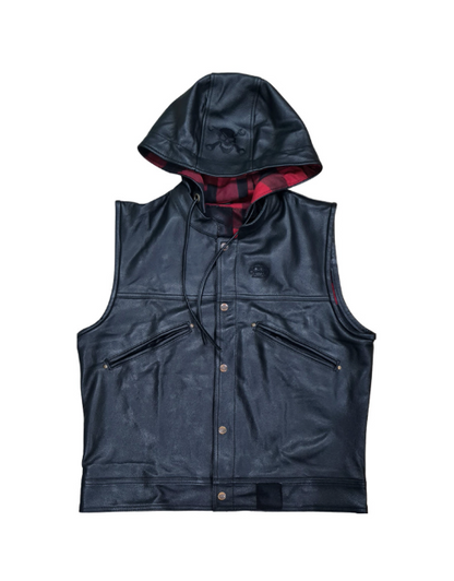Svarog Black Leather Vest