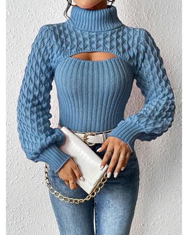 90 Day Fiance S11 Blue Cut Out Knit Sweater