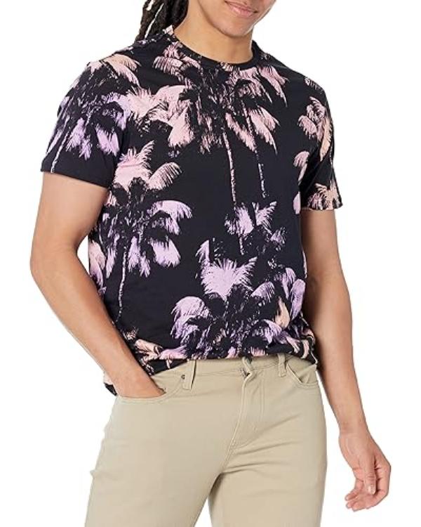 90 Day Hunt For Love Black & Pink Palm Tree Print T-Shirt