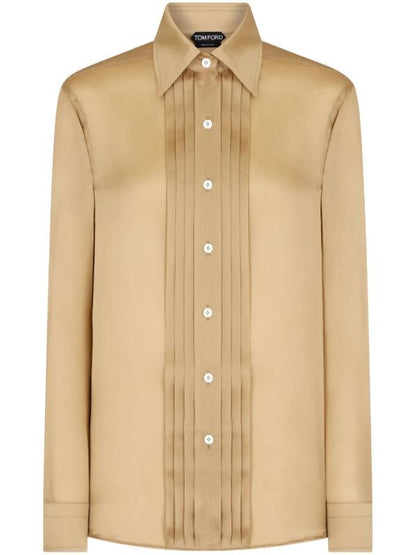 Your Friends And Neighbors 2025 Light Gold Pleated Blouse