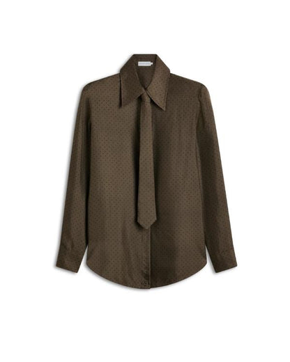 The Project 2025 Sarah Harris Brown Neck Tie Shirt
