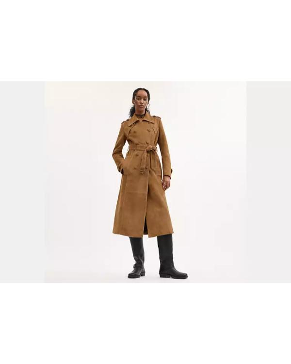 The Today Show 2025 Cynthia Erivo Brown Suede Trench Coat