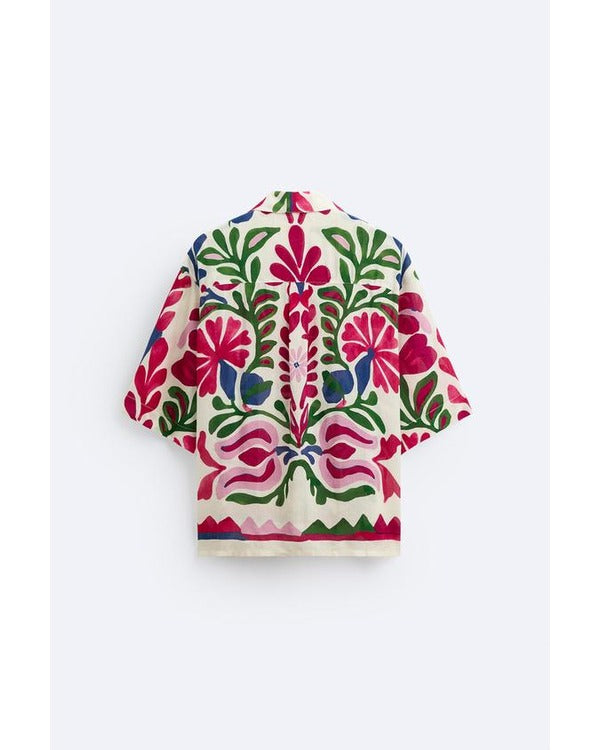 The Today Show 2025 Edy Massih Floral Printed Shirt