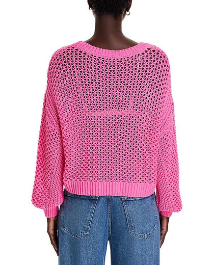 The Today Show 2025 Hoda Kotb Pink Open Stitch Sweater