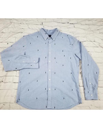 The Today Show 2025 Joe Fryer Blue Sailboat Print Shirt