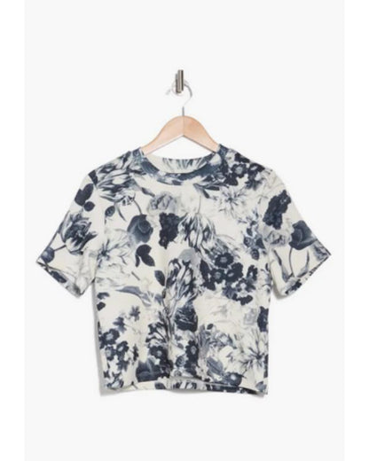 The Today Show 2025 Michelle Collins Navy Blue Floral Top