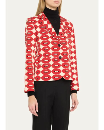 The View 2025 Joy Behar Red Lips Print Blazer