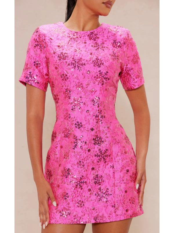 WWE NXT 2025 Sarah Schreiber Pink Stars Print Mini Dress