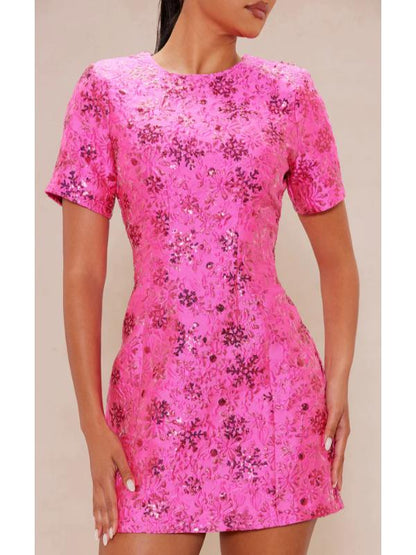WWE NXT 2025 Sarah Schreiber Pink Stars Print Mini Dress