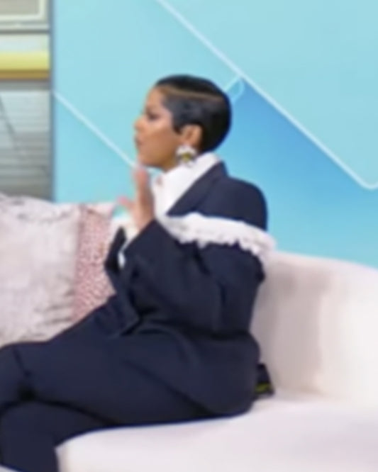 Tamron Hall Show 2025 Tamron Hall Blue Ruffle Inset Blazer