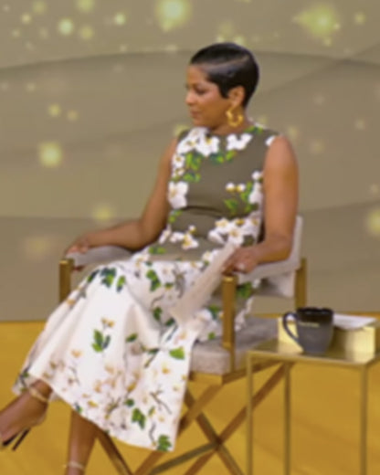 Tamron Hall Show 2025 Tamron Hall Olive Green Floral Dress