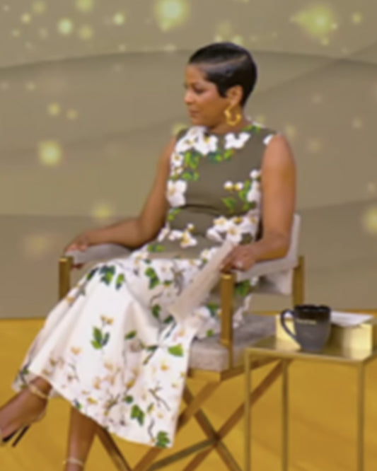 Tamron Hall Show 2025 Tamron Hall Olive Green Floral Dress