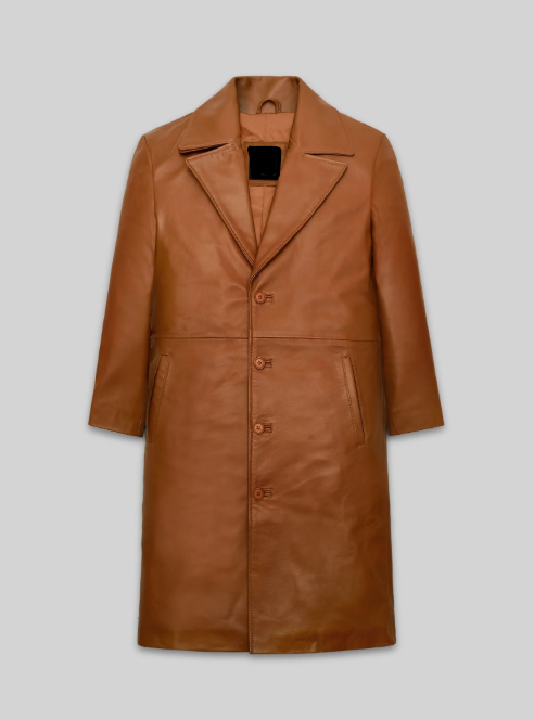 Terrain Brown Leather Long Coat