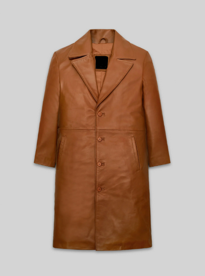 Terrain Brown Leather Long Coat