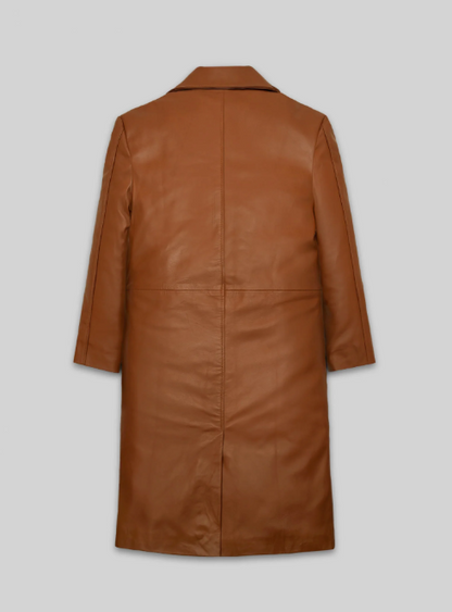 Terrain Brown Leather Long Coat