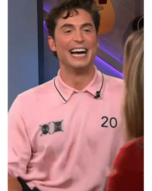 The Kelly Clarkson Show 2025 Benito Skinner Pink Polo Shirt