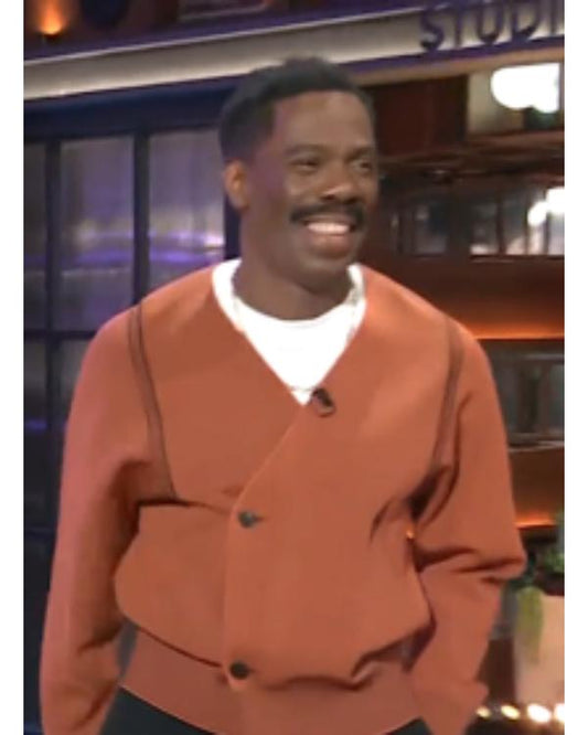 The Kelly Clarkson Show 2025 Colman Domingo Orange Cardigan