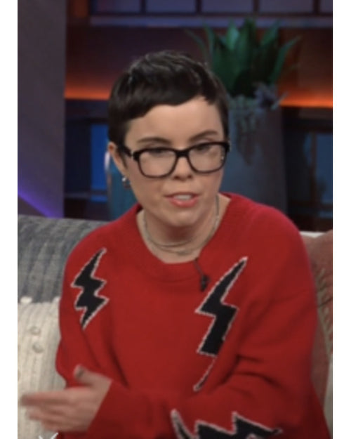 The Kelly Clarkson Show 2025 Kelli Fisher Red Flashlight Sweater