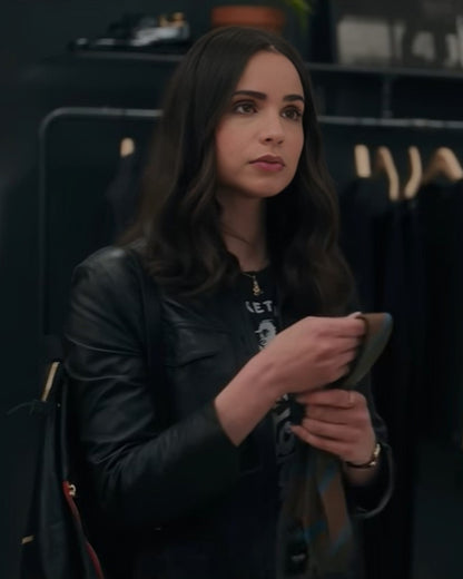 The Life List 2025 Sofia Carson Black Leather Jacket