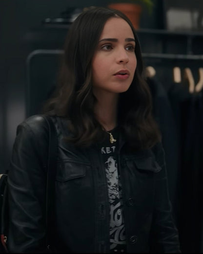 The Life List 2025 Sofia Carson Black Leather Jacket