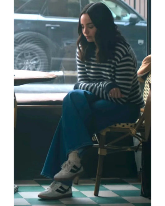 The Life List 2025 Sofia Carson Black & White Striped Sweater