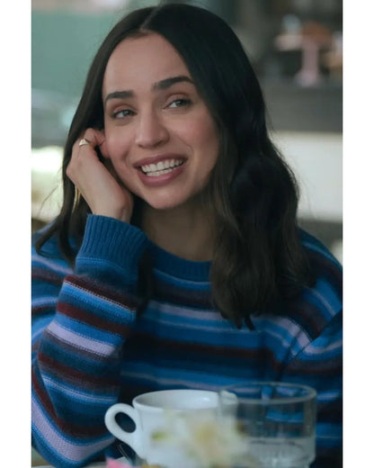 The Life List 2025 Sofia Carson Blue Striped Sweater