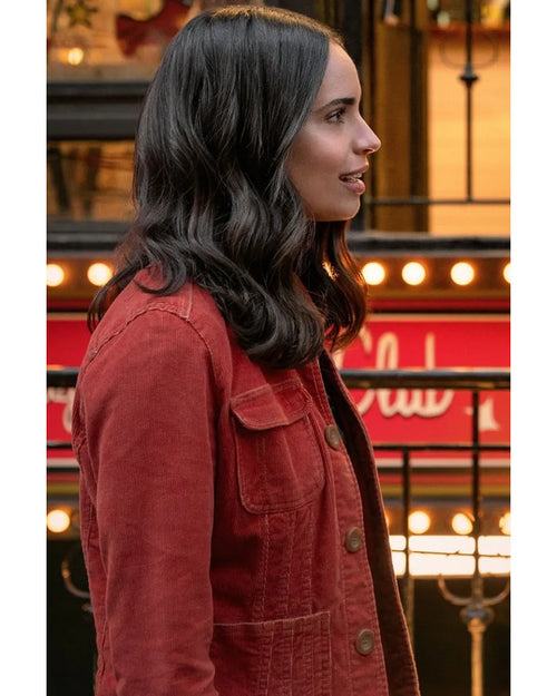 The Life List 2025 Sofia Carson Orange Corduroy Jacket