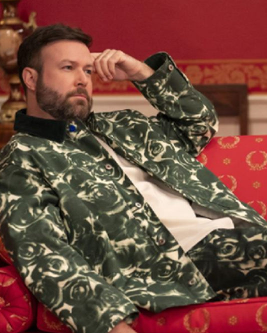 The Residence 2025 Taran Killam Green Rose Print Jacket