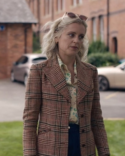 The Stolen Girl 2025 Denise Gough Plaid Coat