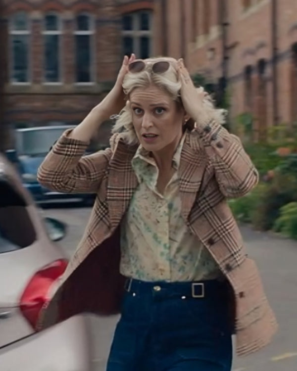 The Stolen Girl 2025 Denise Gough Plaid Coat