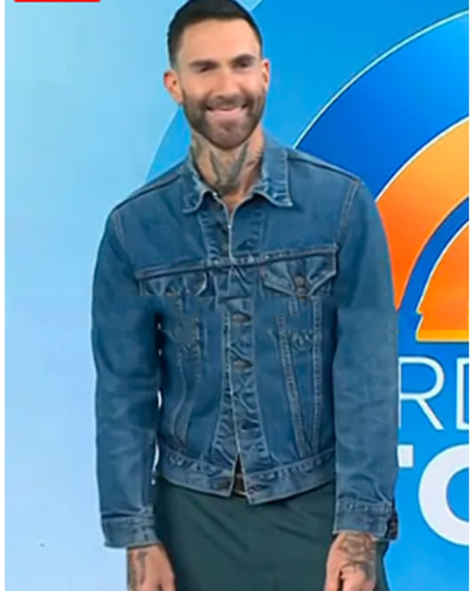 The Today Show 2025 Adam Levine Printed Denim Jacket